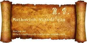 Matkovich Viktória névjegykártya